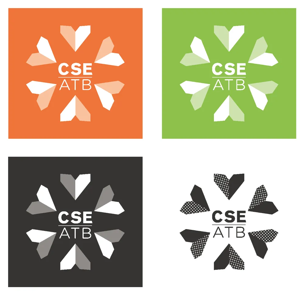 Planche de déclinaisons couleur du logo du CSE, 2