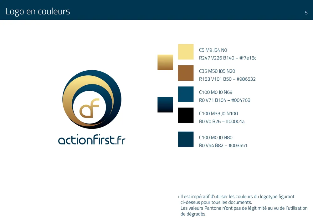 La charte graphique, les références couleurs