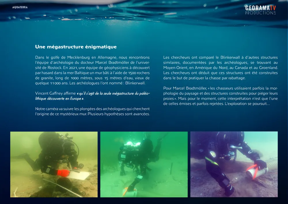 Page du dossier de présentation Aquaterra, Doggerland refait surface, page 7/18