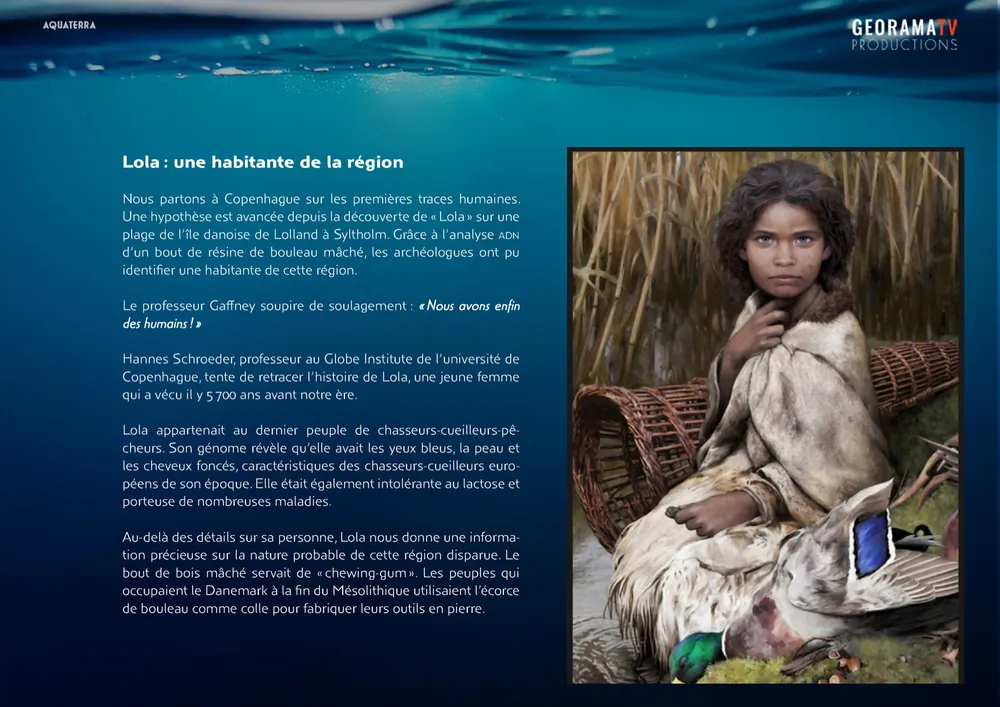 Page du dossier de présentation Aquaterra, Doggerland refait surface, page 8/18