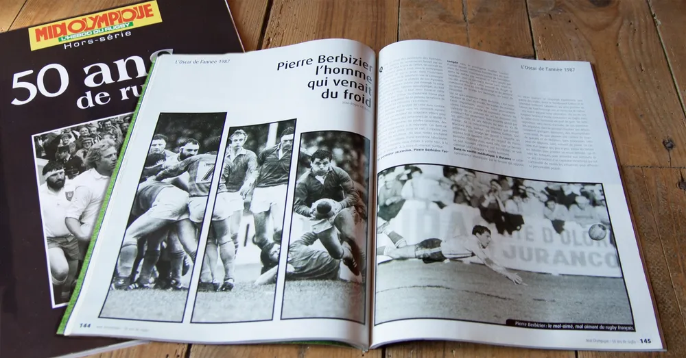 Direction artistique, graphisme, mise en page du magazine Midi Olympique 50 ans de rugby