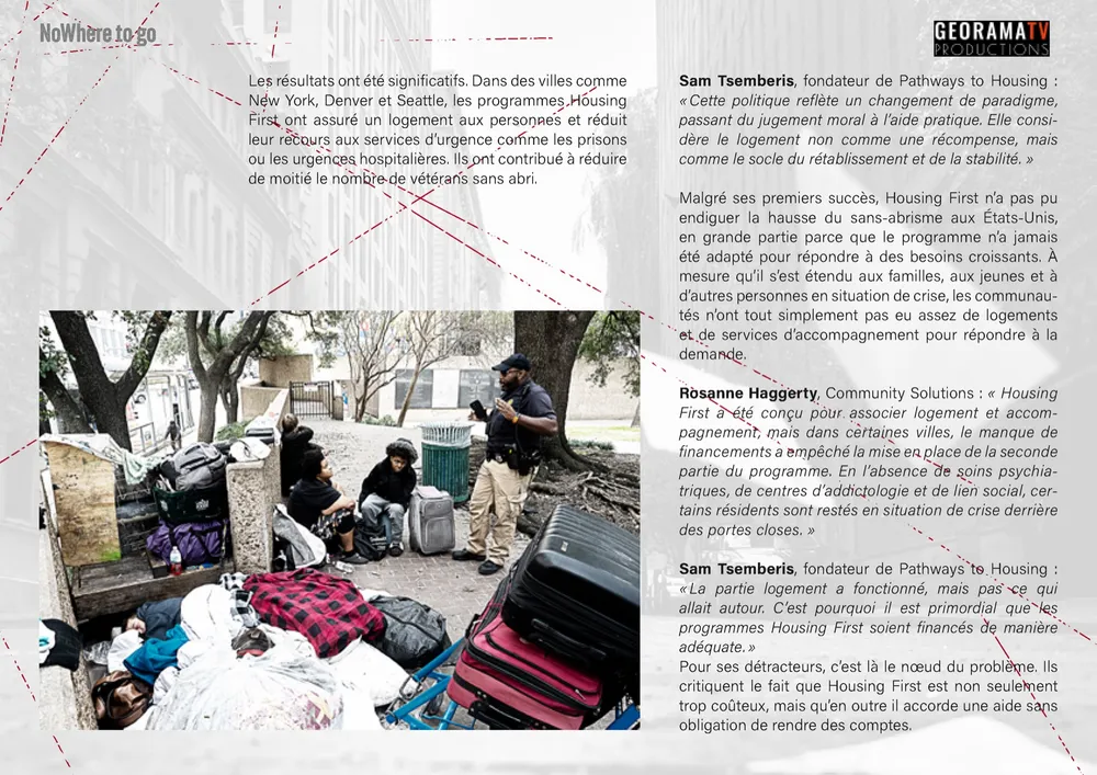 Page du dossier de présentation NoWhere to Go, page 9/13