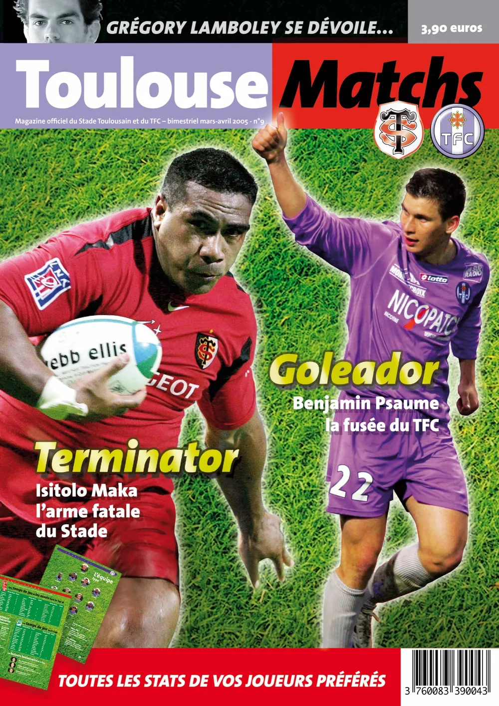 Direction artistique, nouveau graphisme, mise en page du magazine Toulouse Matchs