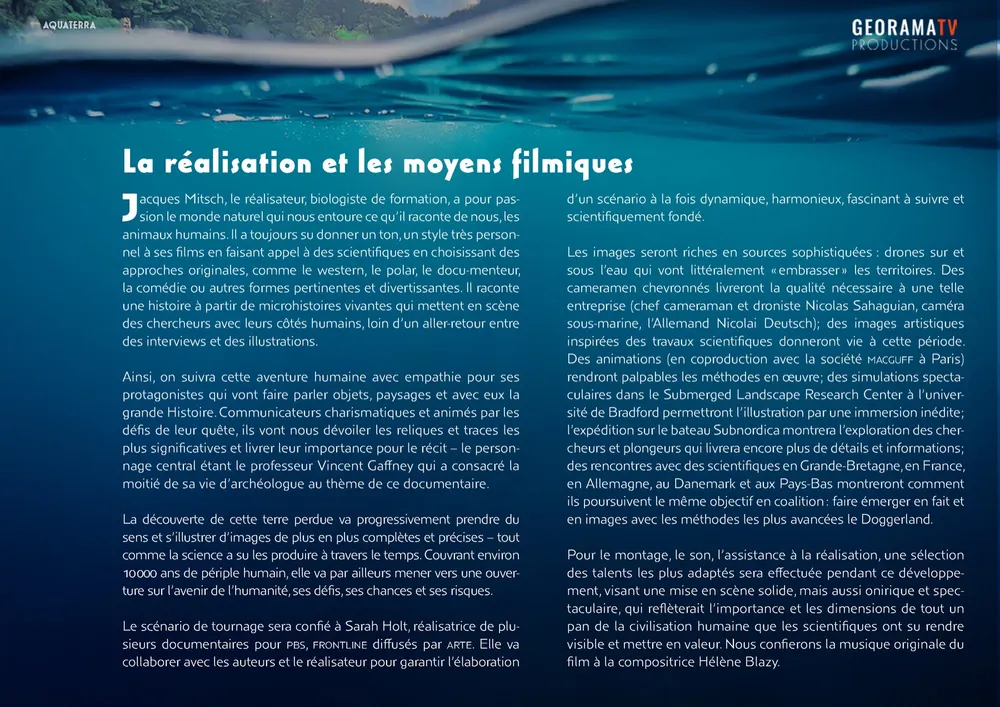 Page du dossier de présentation Aquaterra, Doggerland refait surface, page 17/18