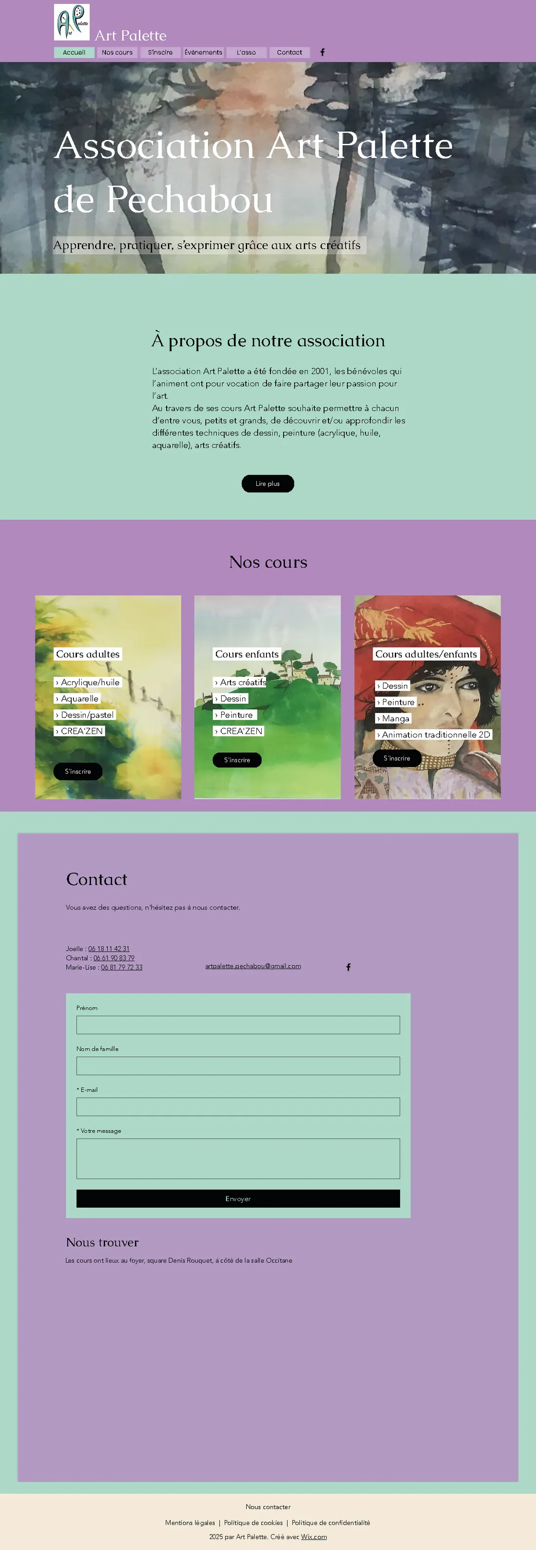 La page d’accueil du nouveau site Art Palette, design graphique revu