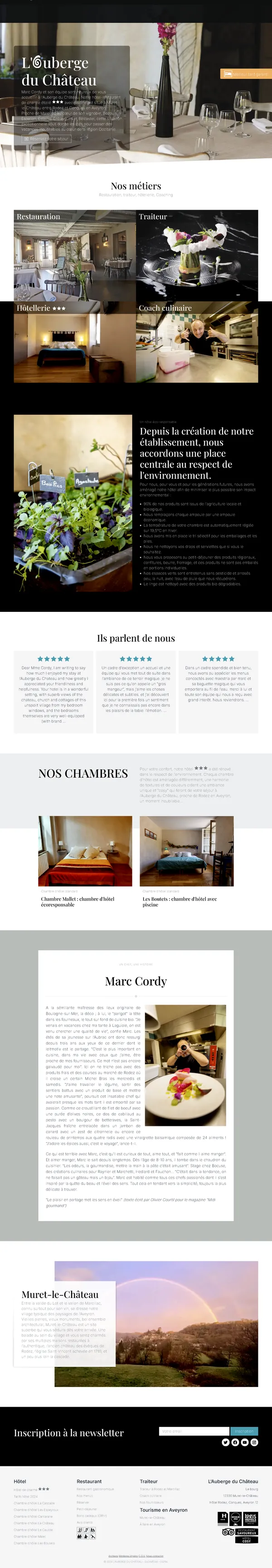 L'Auberge du Château, hôtel 3 étoiles proche Rodez, Conques, Bozouls, Marcillac - Hôtel Restaurant