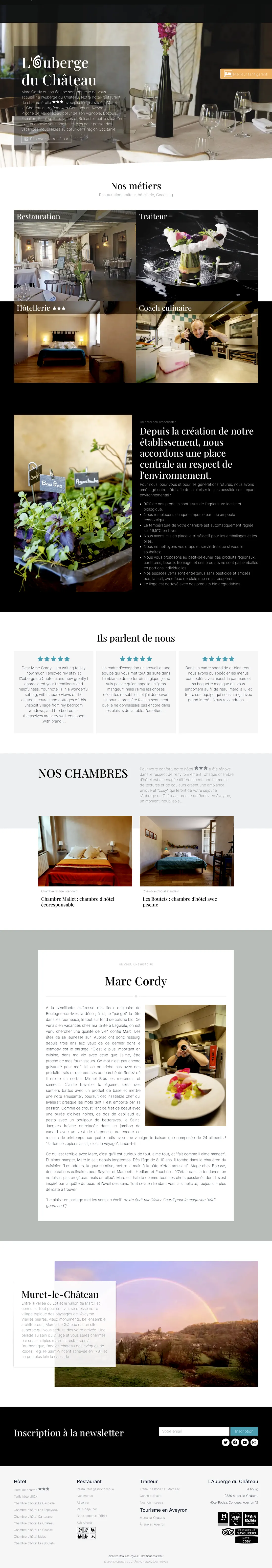 L'Auberge du Château, hôtel 3 étoiles proche Rodez, Conques, Bozouls, Marcillac - Hôtel Restaurant