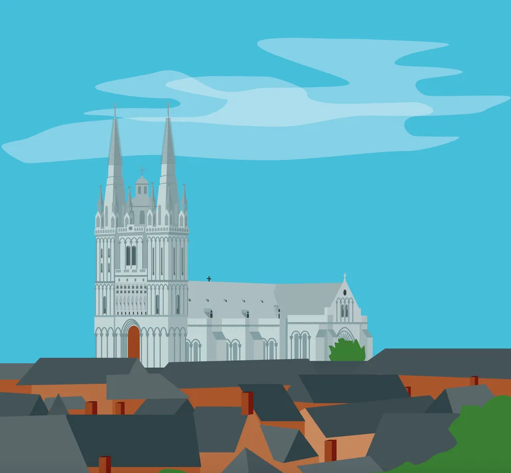 Illustration d’une cathédrale (Angers) pour le CNDP