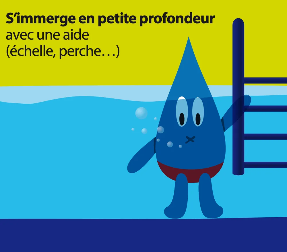 Illustration à caractère pédagogique enfant piscine